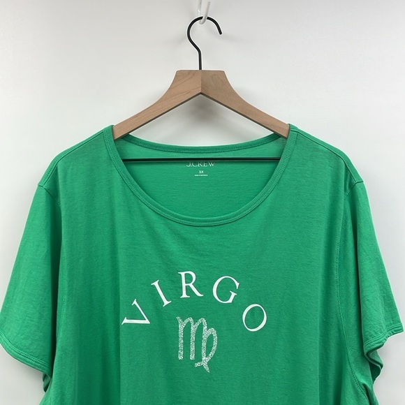 NWOT J. Crew Virgo Horoscope Graphic Short Sleeve Crewneck T-Shirt Green 3X - Picture 3 of 7